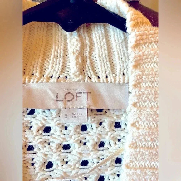 NWOT Loft Open Crochet Waterfall Cardigan - Picture 7 of 10